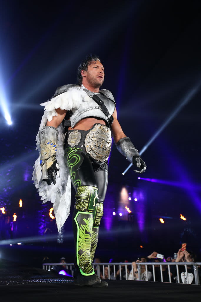 TOKYO, JAPAN - JANUARY 04: Kenny Omega enters the ring prior to the IWGP Heavyweight Championship bout during Wrestle Kingdom 13 of New Japan Pro-Wrestling at Tokyo Dome on January 4, 2019 in Tokyo, Japan. (Photo by Etsuo Hara/Getty Images)
