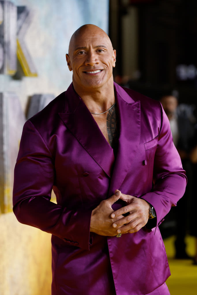 LONDON, ENGLAND - OCTOBER 18: Dwayne Johnson AKA The Rock attends the UK Premiere of "Black Adam" at Cineworld Leicester Square on October 18, 2022 in London, England. (Photo by John Phillips/Getty Images for Warner Bros.)