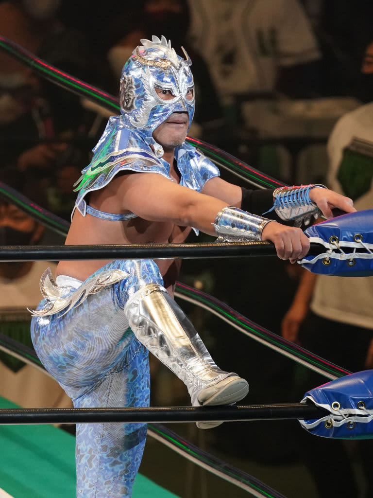 TOKYO, JAPAN - JANUARY 01: Ultimo Dragon reacts during the Pro-Wrestling NOAH at Nippon Budokan on January 01, 2022 in Tokyo, Japan. (Photo by Etsuo Hara/Getty Images)