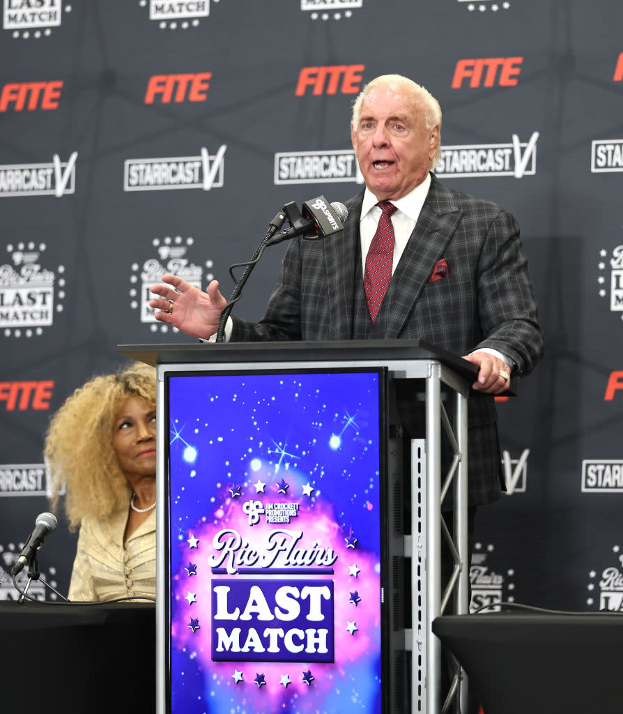 NASHVILLE, TENNESSEE - JULY 29: Brad Nessler speaks onstage during The Roast Of Ric Flair at Nashville Fairgrounds on July 29, 2022 in Nashville, Tennessee. (Photo by Jason Kempin/Getty Images)