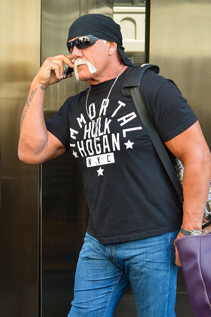 NEW YORK, NY - MAY 14: Hulk Hogan is seen departing the Jacob Javits Center on May 14, 2015 in New York City.  (Photo by David Krieger/Bauer-Griffin/GC Images)