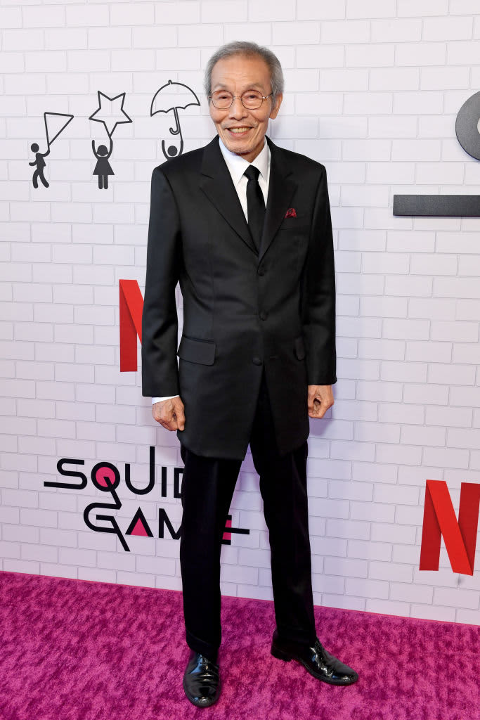 LOS ANGELES, CALIFORNIA - JUNE 12: Oh Young-soo attends Netflix's "Squid Game" Los Angeles FYSEE Special Event at Netflix FYSEE At Raleigh Studios on June 12, 2022 in Los Angeles, California. (Photo by Jon Kopaloff/Getty Images)