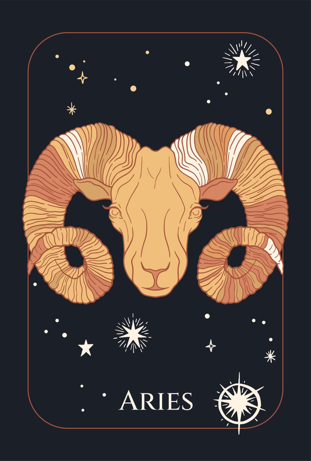 Artist's rendering of the zodiac sign Aries Ram 