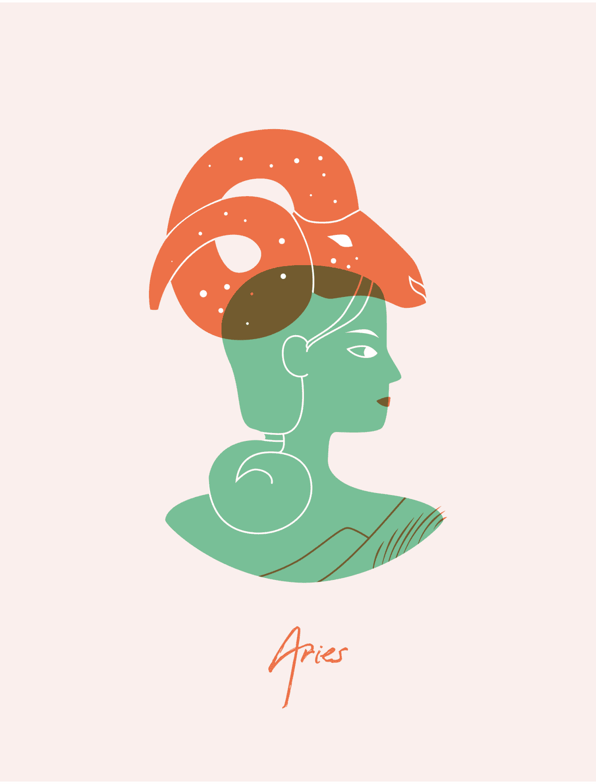 Drawing of the Aries astrological sign
