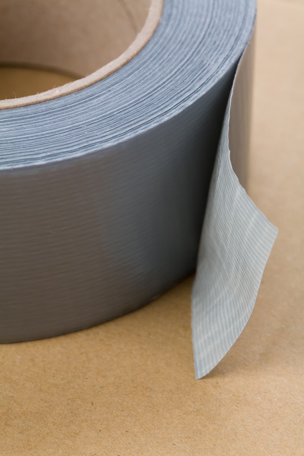 Close-up of gray duct tape