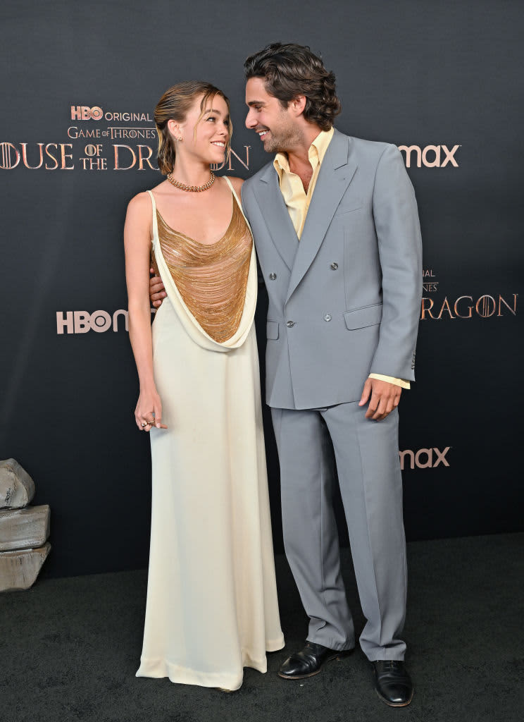 LOS ANGELES, CALIFORNIA - JULY 27: (L-R) Milly Alcock and Fabian Frankel attend HBO Original Drama Series "House Of The Dragon" World Premiere at Academy Museum of Motion Pictures on July 27, 2022 in Los Angeles, California. (Photo by Jon Kopaloff/WireImage)