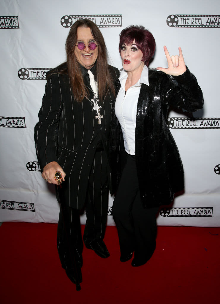 LAS VEGAS, NEVADA - FEBRUARY 20: Ozzy Osbourne impersonator Don Rugg (L) and Sharon Osbourne impersonator Bonnie Kilroe attend The Reel Awards 2020 at Marilyn's Lounge inside the Eastside Cannery Casino Hotel on February 20, 2020 in Las Vegas, Nevada. (Photo by Gabe Ginsberg/Getty Images)
