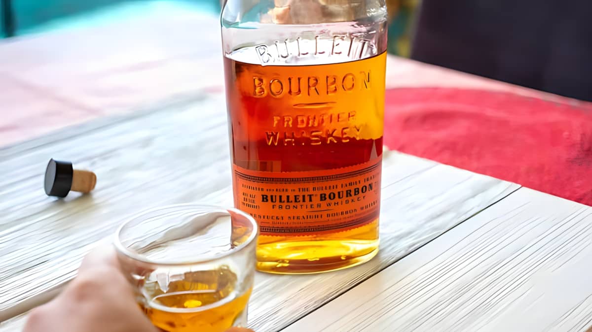 bottle of Bulleit bourbon