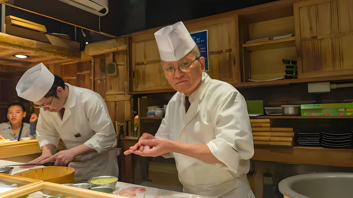 Japanese chefs preparing a meal