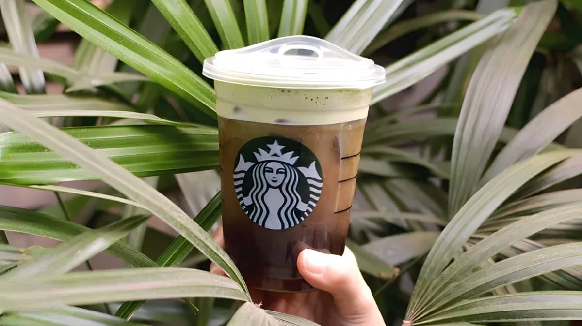 Starbucks iced coffee with matcha cold foam