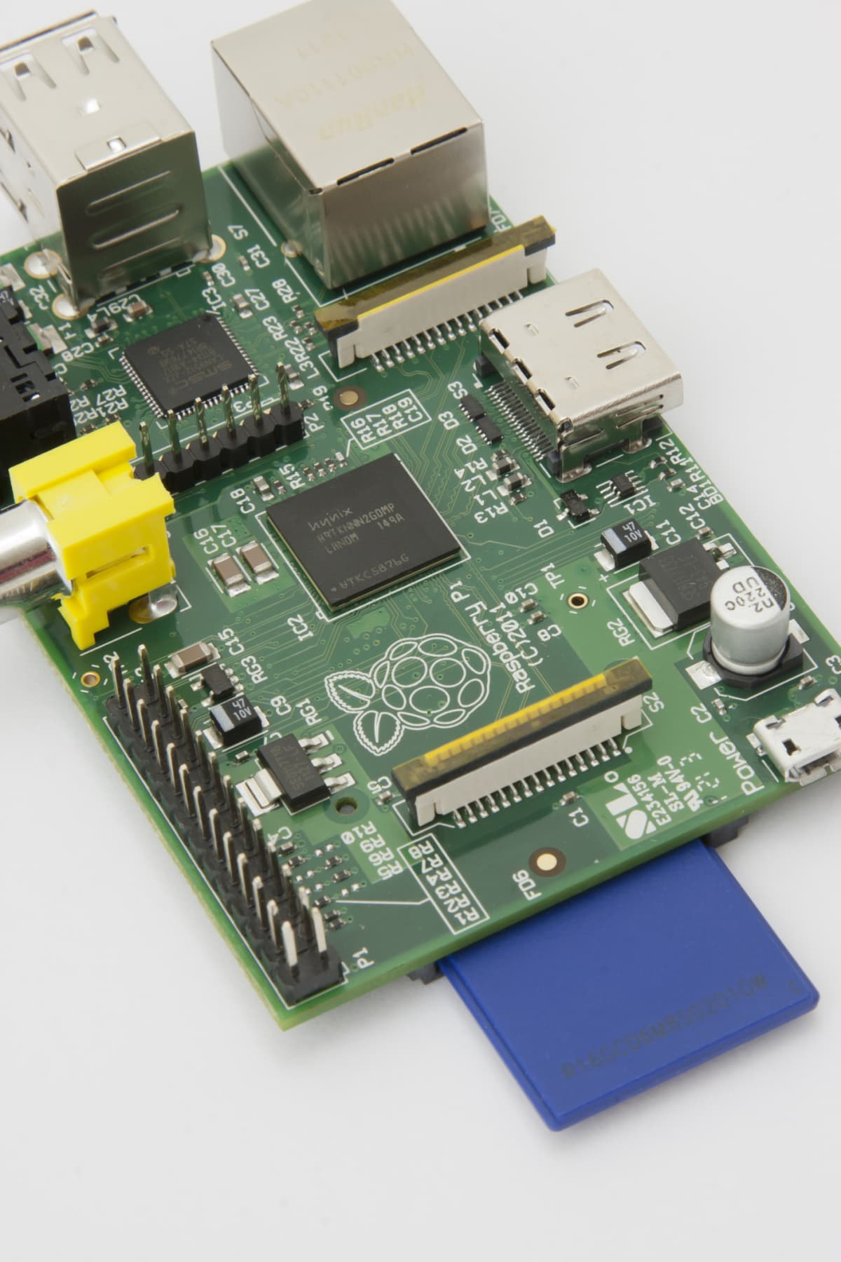 Leighton Buzzard, Bedfordshire, England - May 10, 2012: The Raspberry PI is a micro computer developed by the Raspberry Pi Foundation with the aim to teach school children how to program.  At only $30 the Raspberry Pi is very affordable.