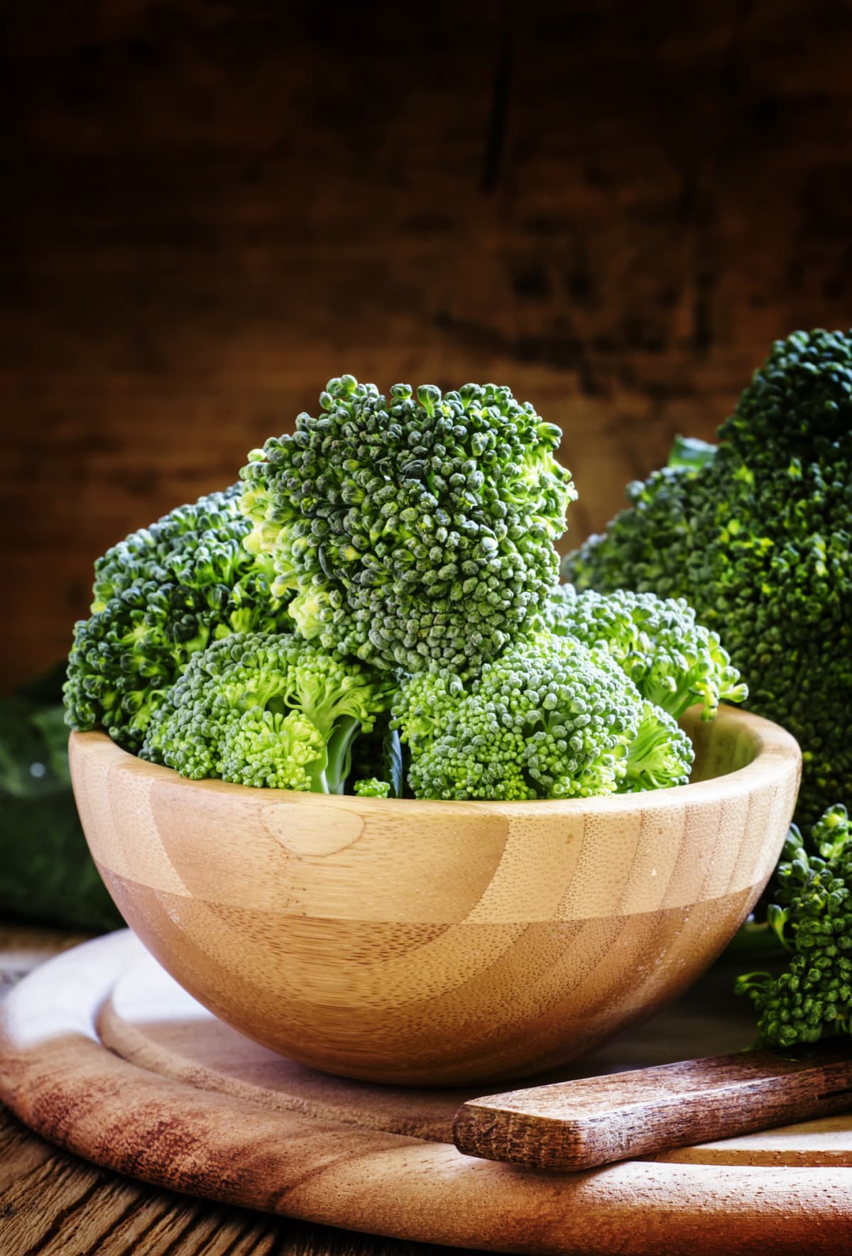 Roasted broccoli in a bowl.