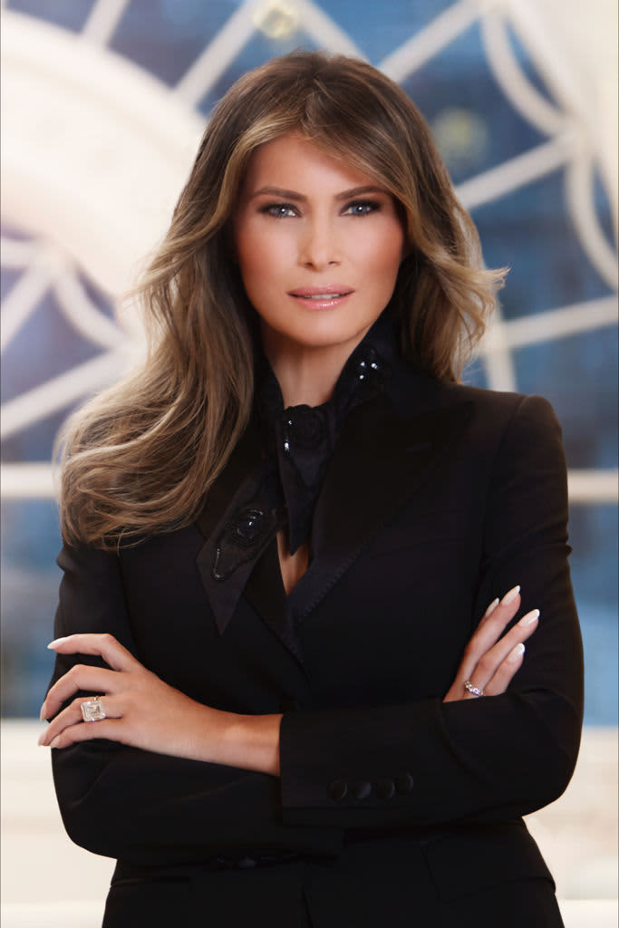 Former model Melania Trump with arms folded