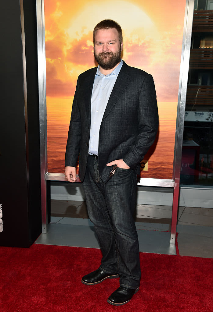LOS ANGELES, CA - MARCH 29:  Writer/creator Robert Kirkman arrives for the Premiere Of AMC's "Fear The Walking Dead" Season 2 held at Cinemark Playa Vista on March 29, 2016 in Los Angeles, California.  (Photo by Albert L. Ortega/WireImage)