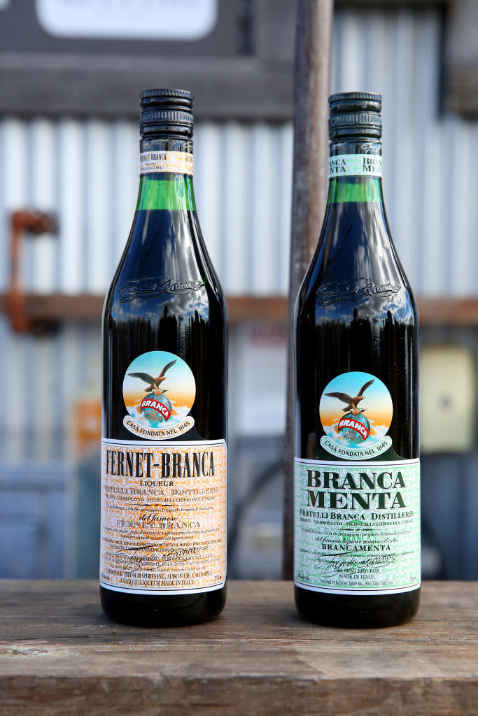 NEW YORK, NEW YORK - OCTOBER 13:A view of Fernet-Branca on display during The Ultimate Pizza Party Presented By Slice Hosted By Jeff Mauro at Fornino At Pier 6 on October 13, 2018 in New York City. (Photo by Monica Schipper/Getty Images for NYCWFF)