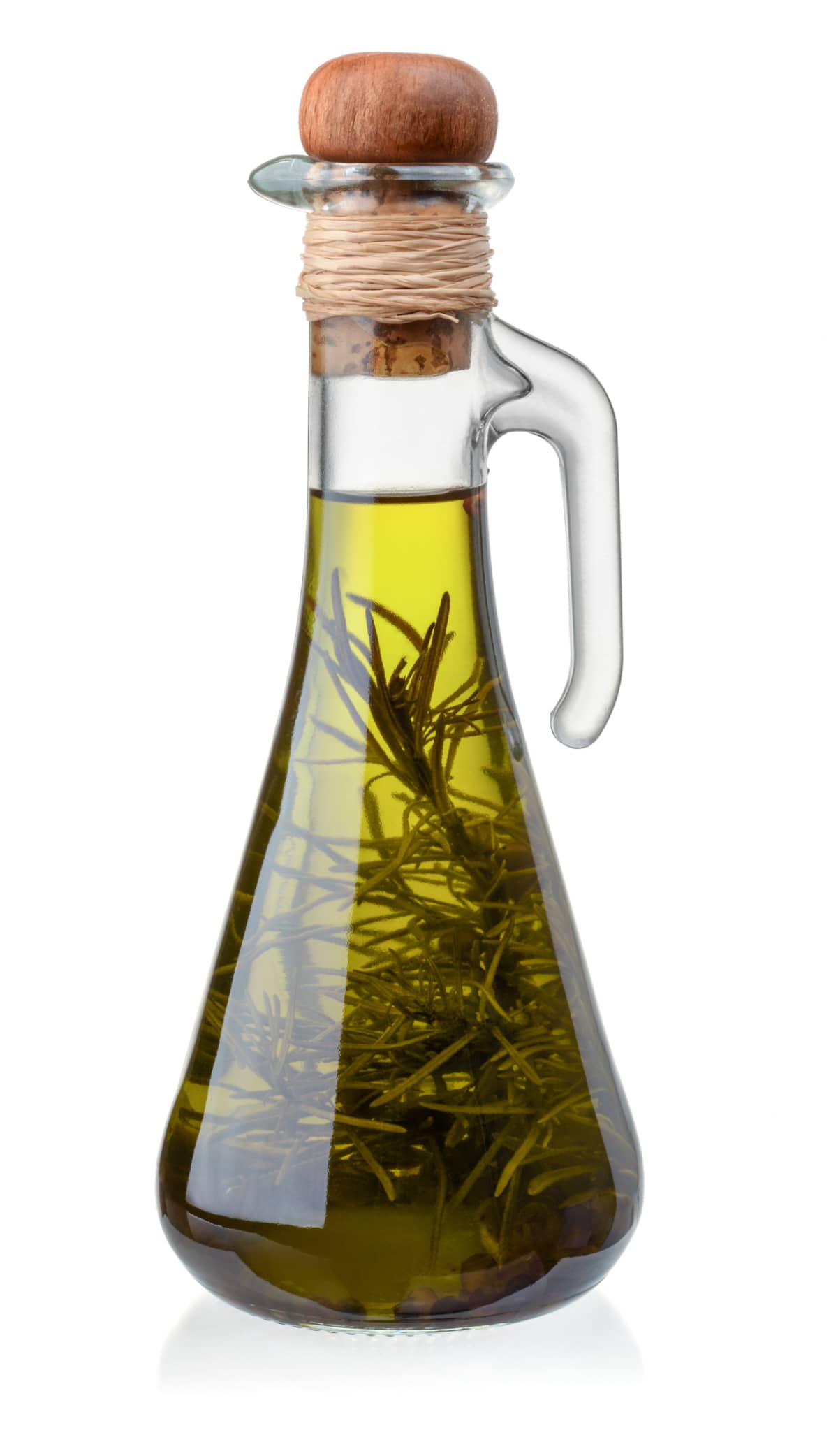 Bottle of vinegar with rosemary inside