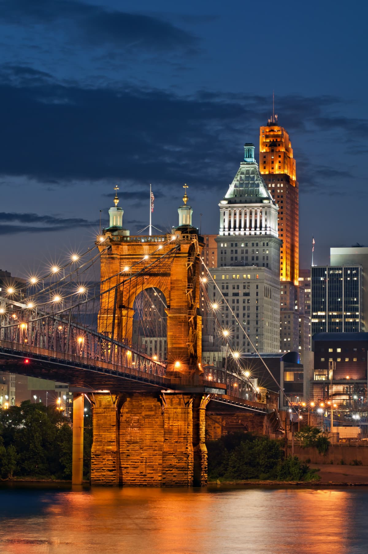 Image of Cincinnati cityscape at night.