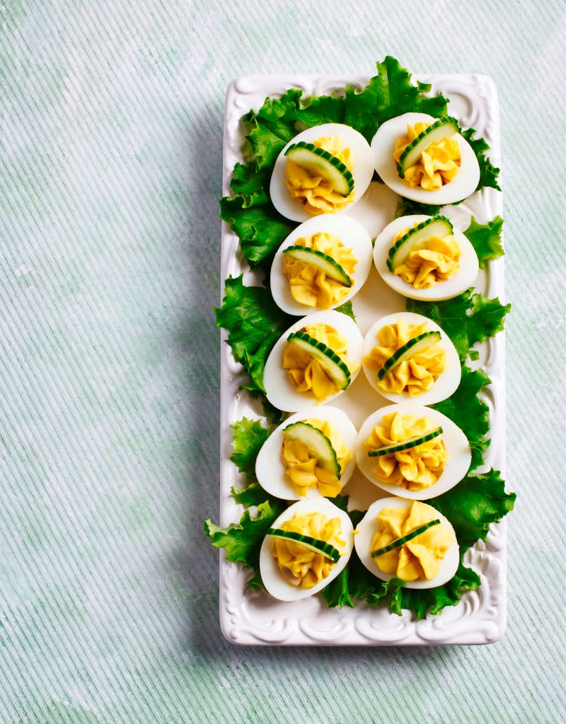 Deviled Eggs with Paprika as an Appetizer. top view. (Photo by: Anjelika Gretskaia/REDA&CO/Universal Images Group via Getty Images)