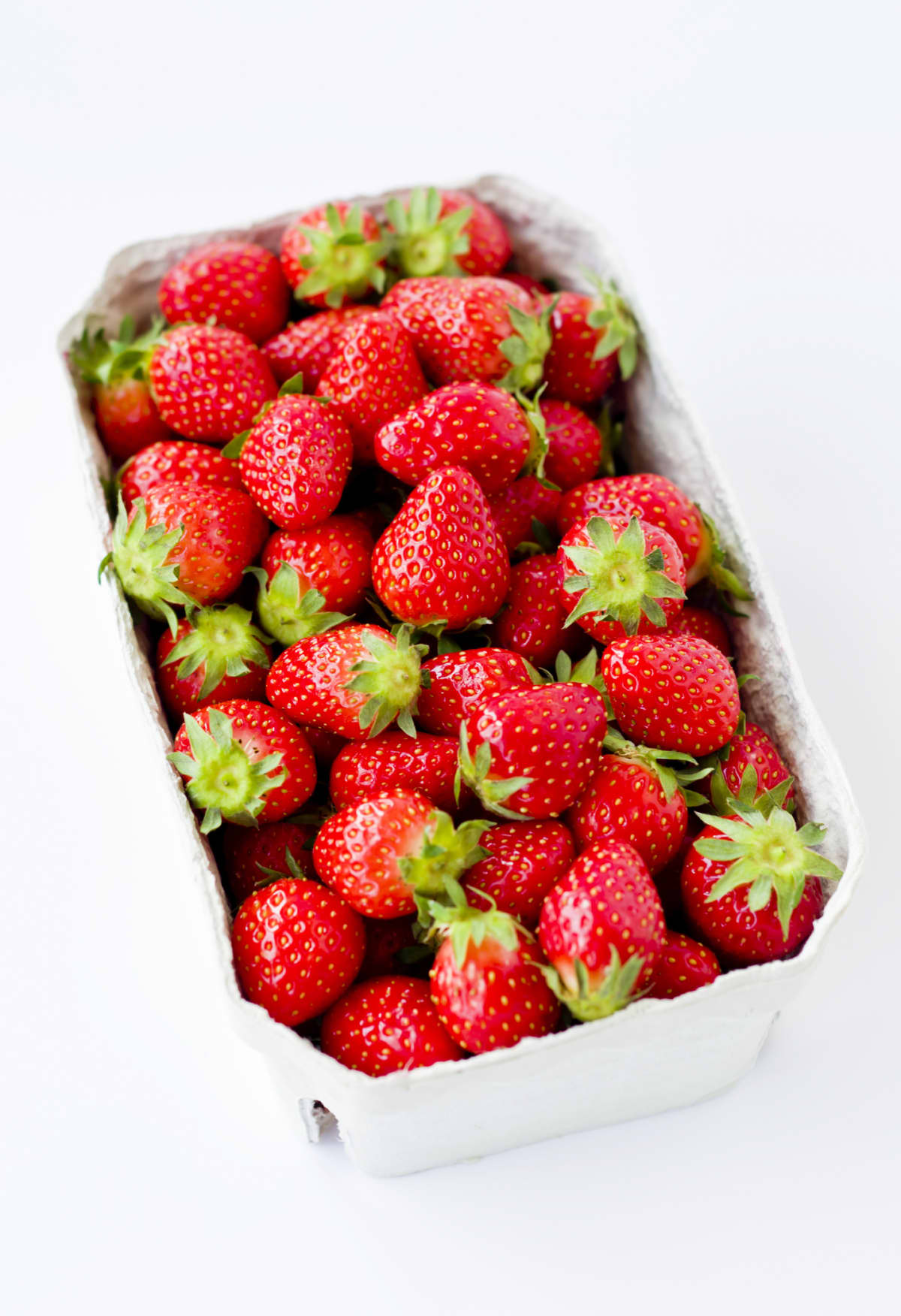 Strawberries in a cardboard box