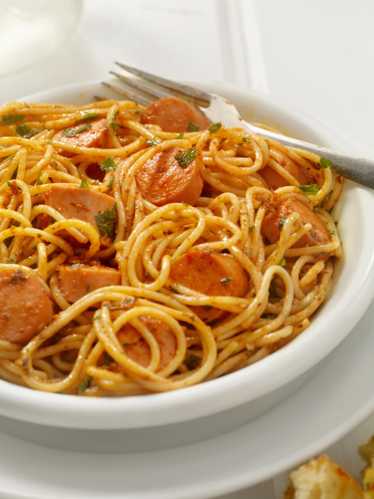 rigatoni tomato pasta with smoke sausage