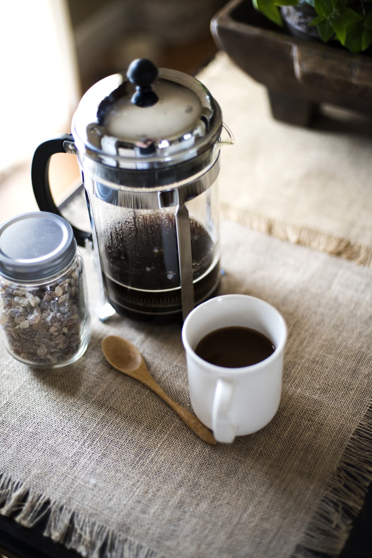 French Press Coffee Maker. Morning concept