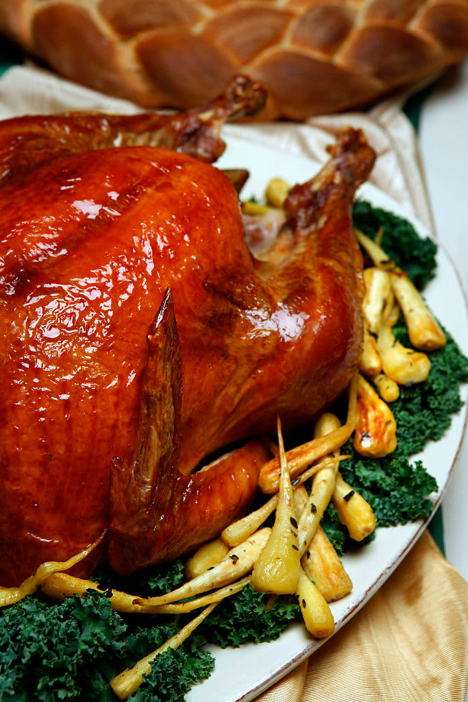 Homemade Roasted Thanksgiving Day Turkey on the holiday table. (Photo by: Anjelika Gretskaia/REDA&CO/Universal Images Group via Getty Images)