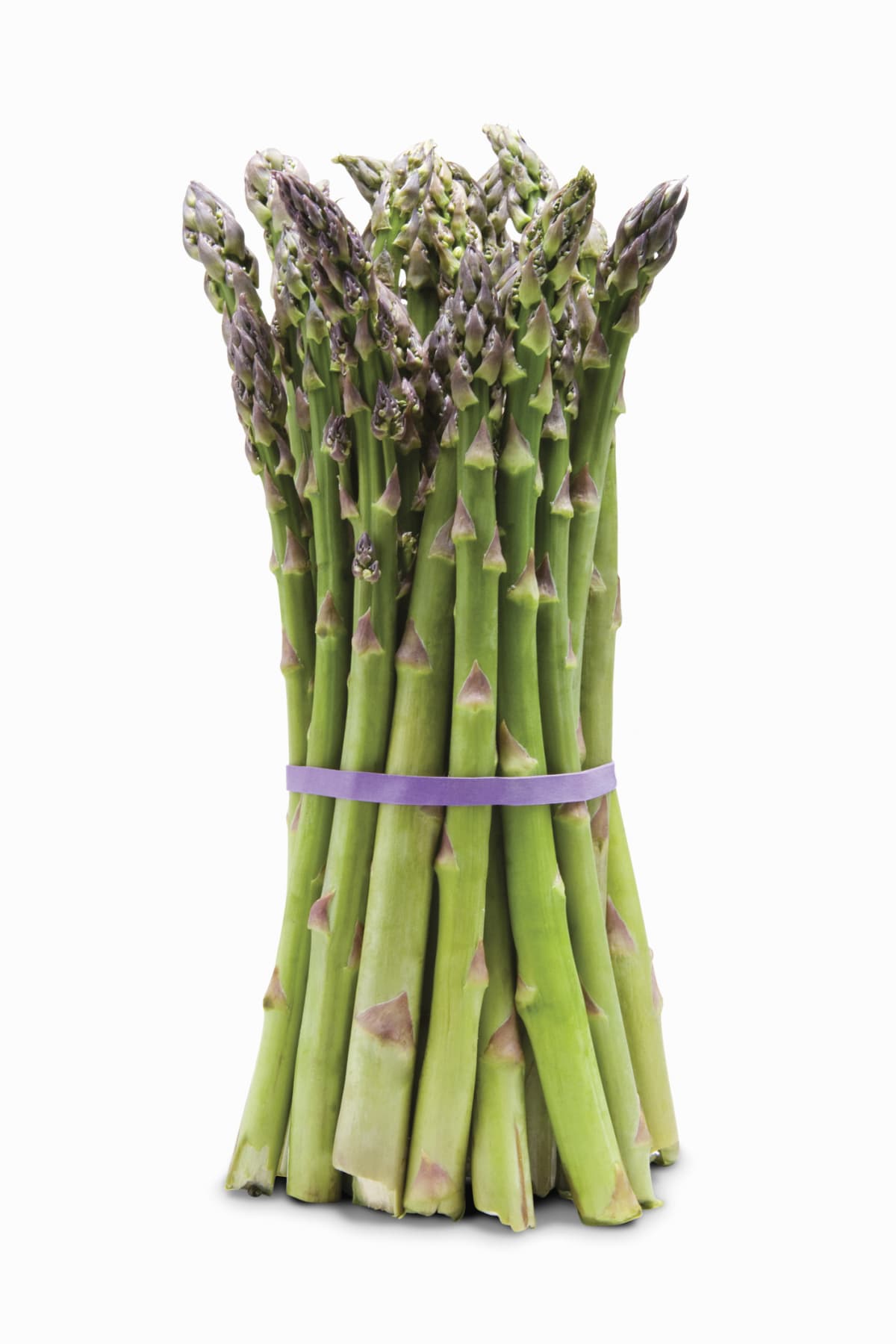 Asparagus bound together by a band