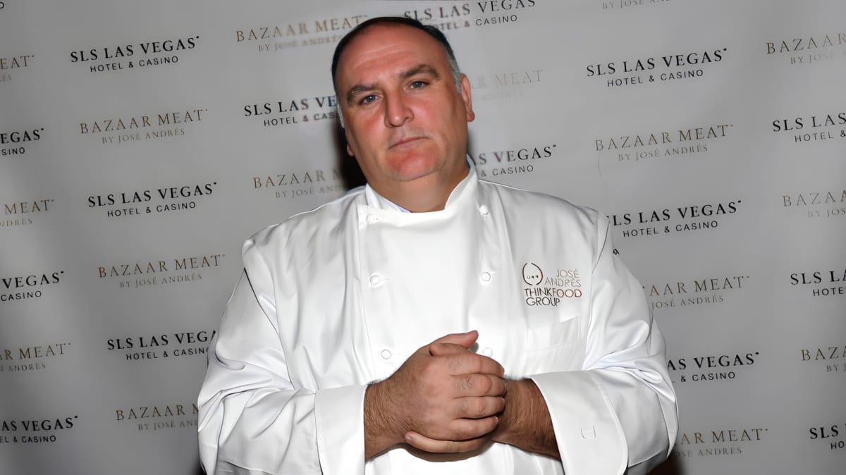 José Andrés in a white chef coat