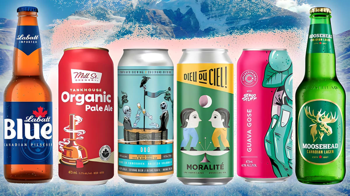 Lineup of various Canadian beer brands