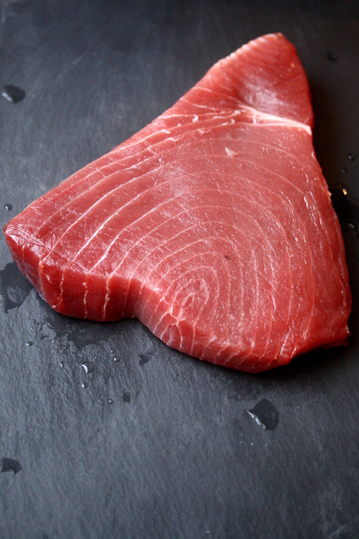 Tuna steak on table