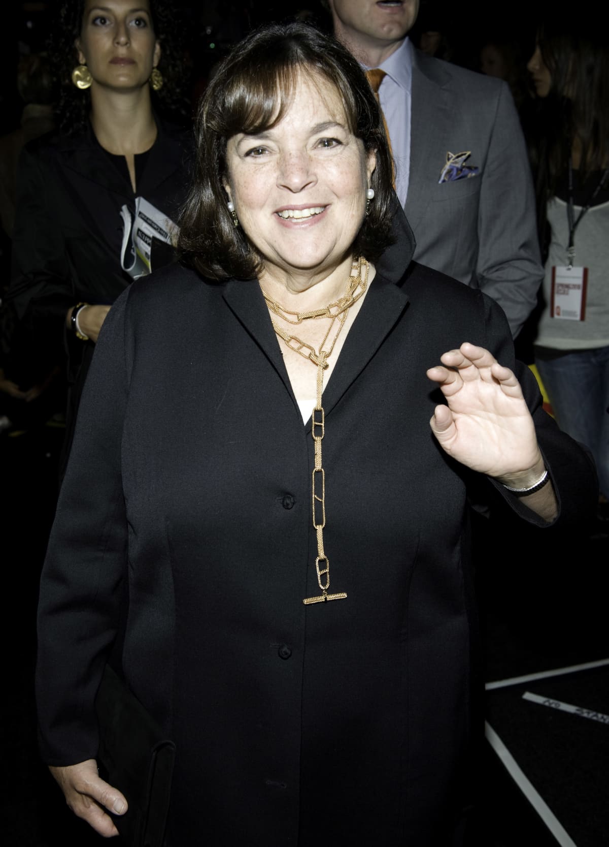 Celebrity chef Ina Garten waving and smiling