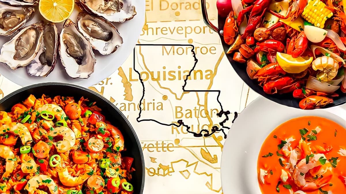 Seafood dishes from Louisiana