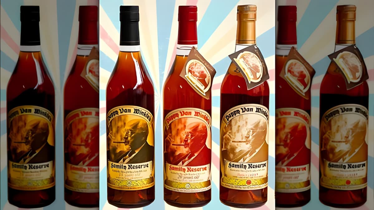 Bottles of Pappy Van Winkle bourbon