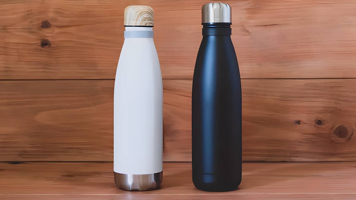Two steel reusable water bottles