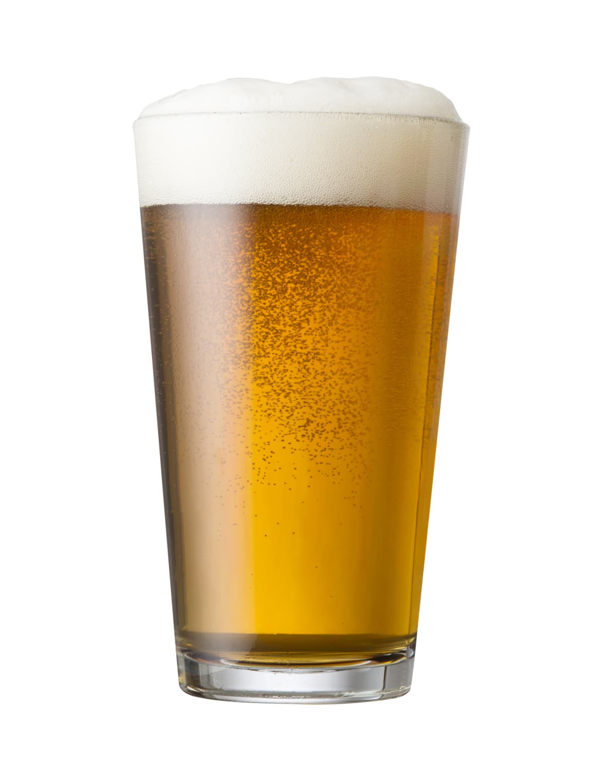 Craft beer draft pour in a glass shaker pint glass