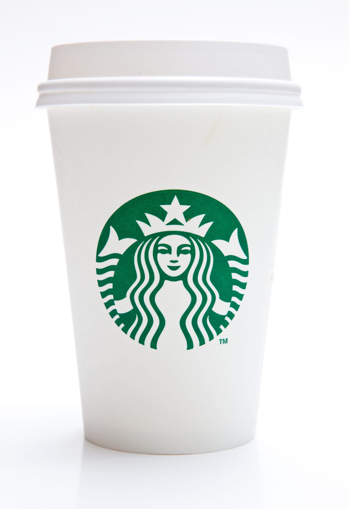 Tall Starbucks Coffee Cup shot on a white background