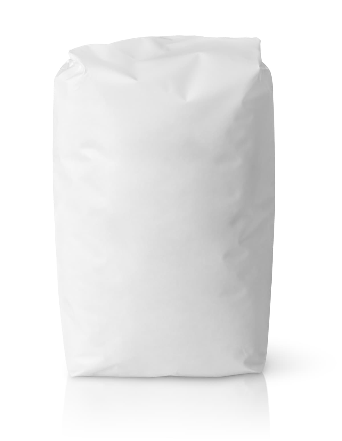 Blank paper bag package of salt isolated on white with clipping path
