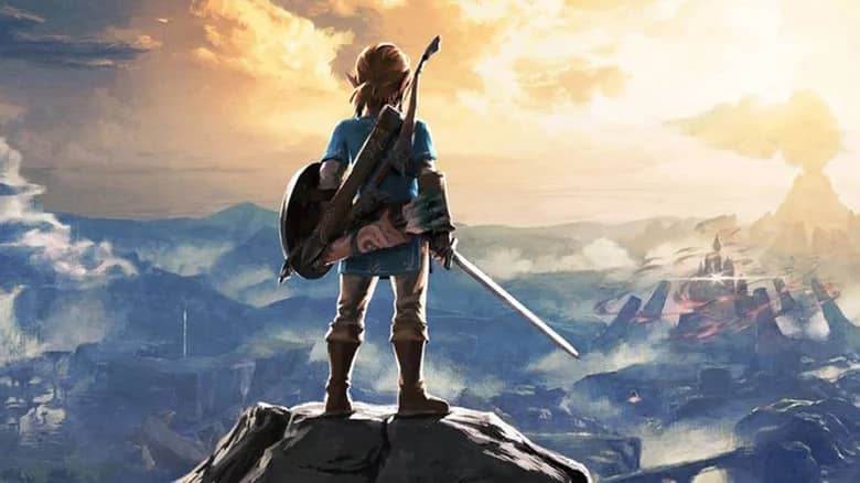 Link standing on a rock in Breath Of The Wild