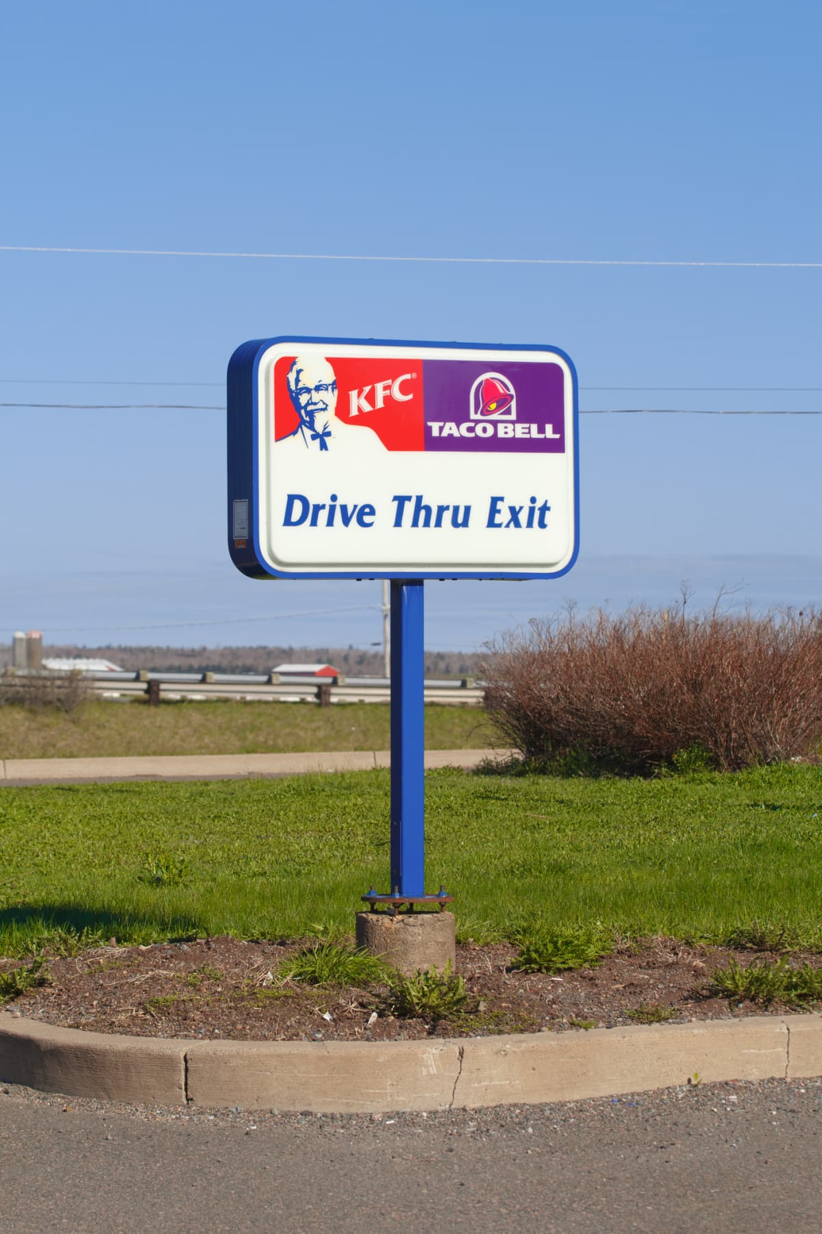 Stewiacke, Canada - May 8, 2018: KFC or Kentucky Fried Chicken is a fast food restaurant chain specializing in fried chicken.