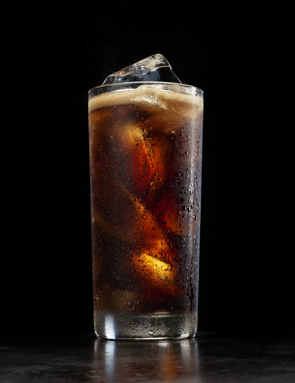 Stock beverage carbonation with ice.