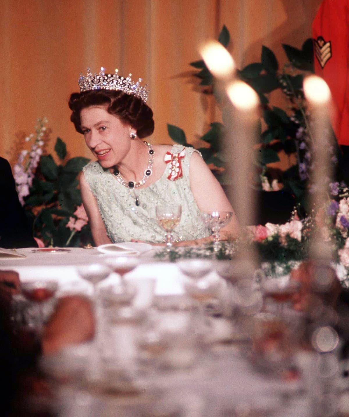 HRH Queen Elizabeth II at a State Banquet in Canada, 1977