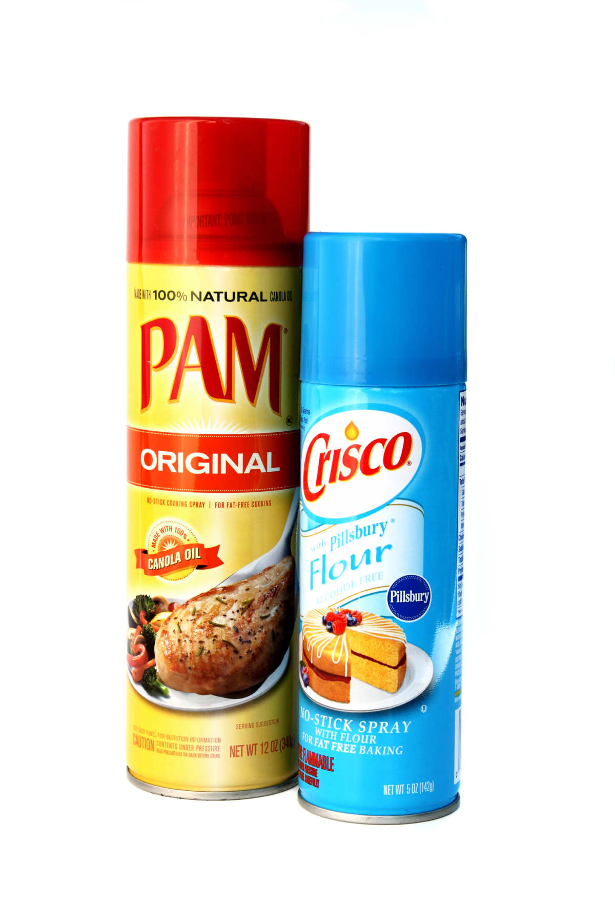 cans of PAM and Crisco cooking spray