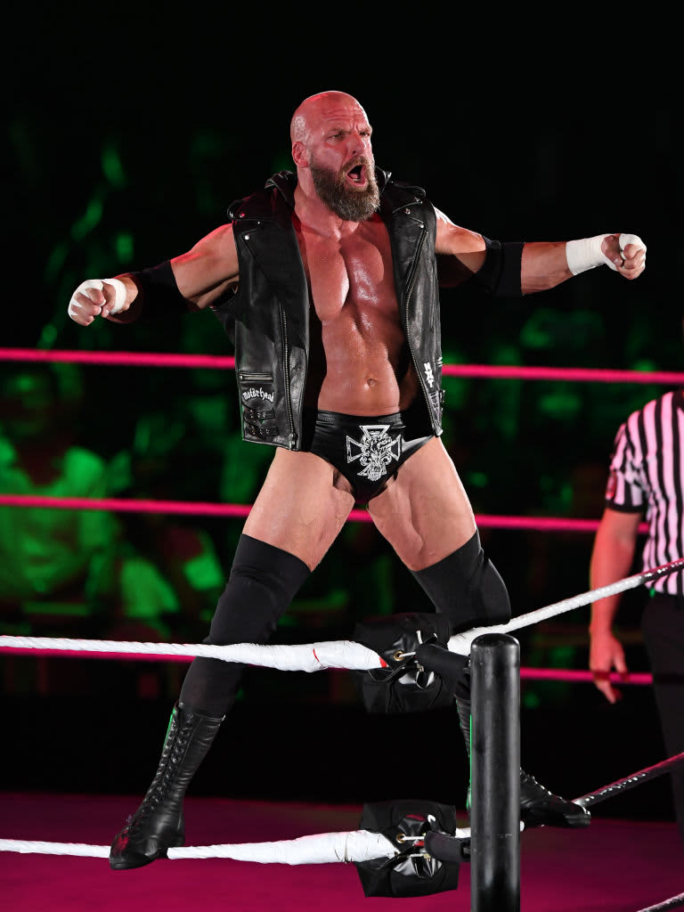 TOKYO,JAPAN - JUNE 28: Triple H enters the ring during the WWE Live Tokyo at Ryogoku Kokugikan on June 28, 2019 in Tokyo, Japan. (Photo by Etsuo Hara/Getty Images)