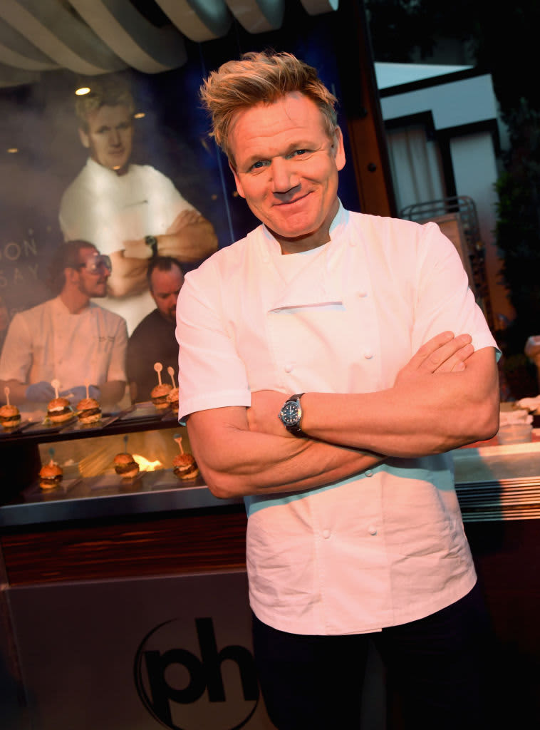 LAS VEGAS, NV - APRIL 28:  Television personality and chef Gordon Ramsay poses at the Gordon Ramsay Burger booth at the 11th annual Vegas Uncork'd by Bon Appetit Grand Tasting event presented by the Las Vegas Convention and Visitors Authority, Chase Sapphire and Southern Glazer's Wine and Spirits of Nevada at Caesars Palace on April 28, 2017 in Las Vegas, Nevada.  (Photo by Ethan Miller/Getty Images for Vegas Uncork'd by Bon Appetit)