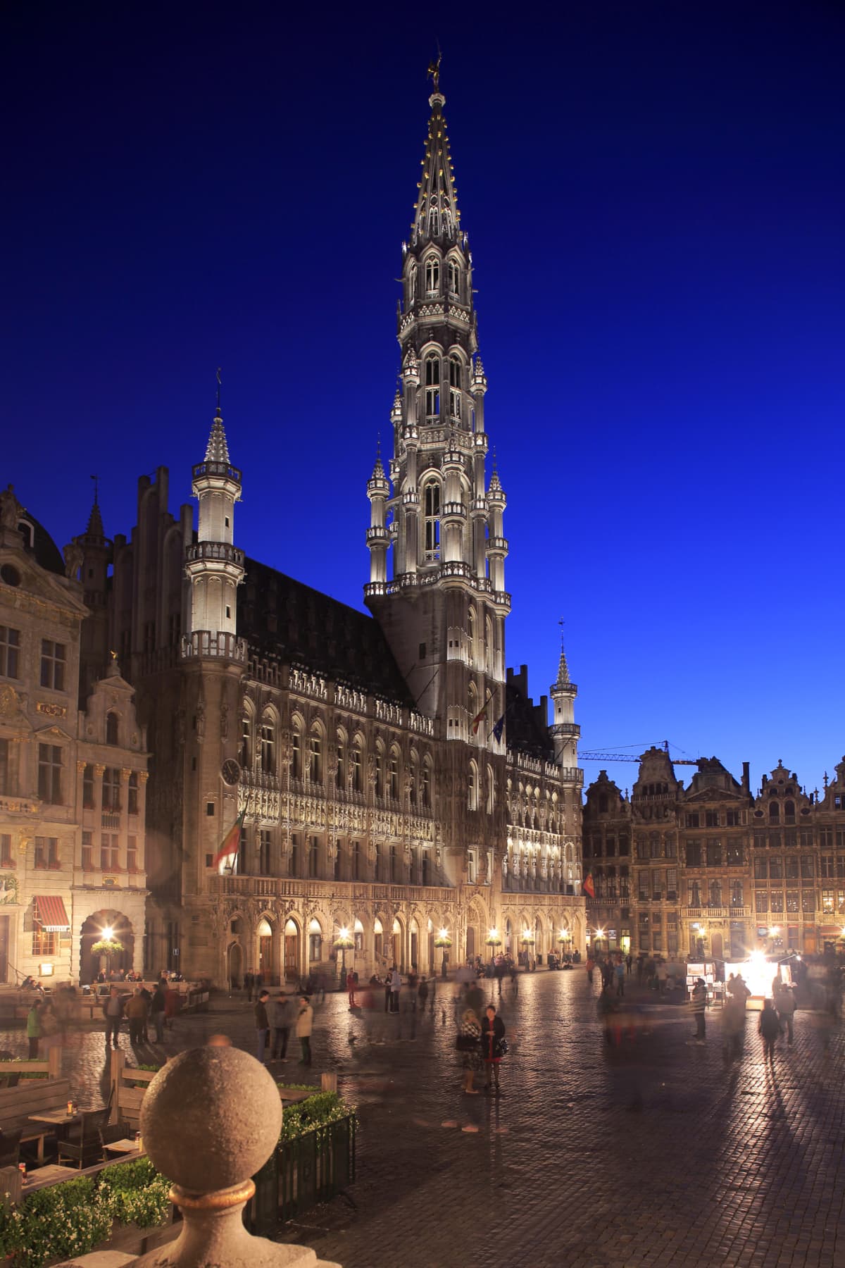 Grand Palace in Brussels, Belgium at night