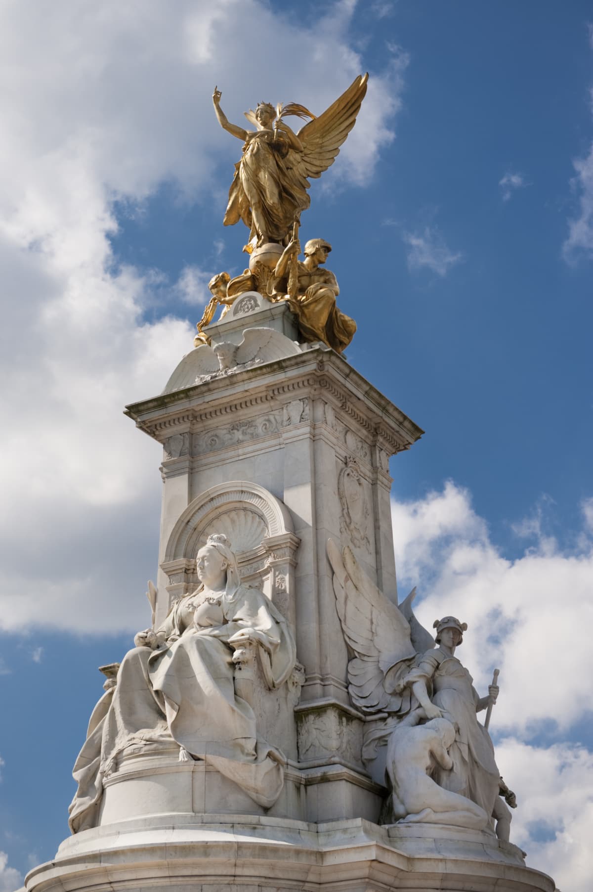 Statue at Buckingham Palace gates in London, United Kingdom