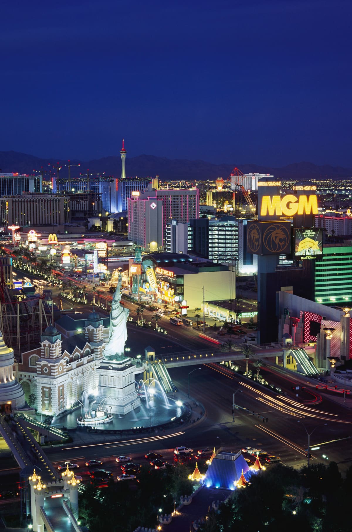 Aerial view of the Las Vegas Strip at night