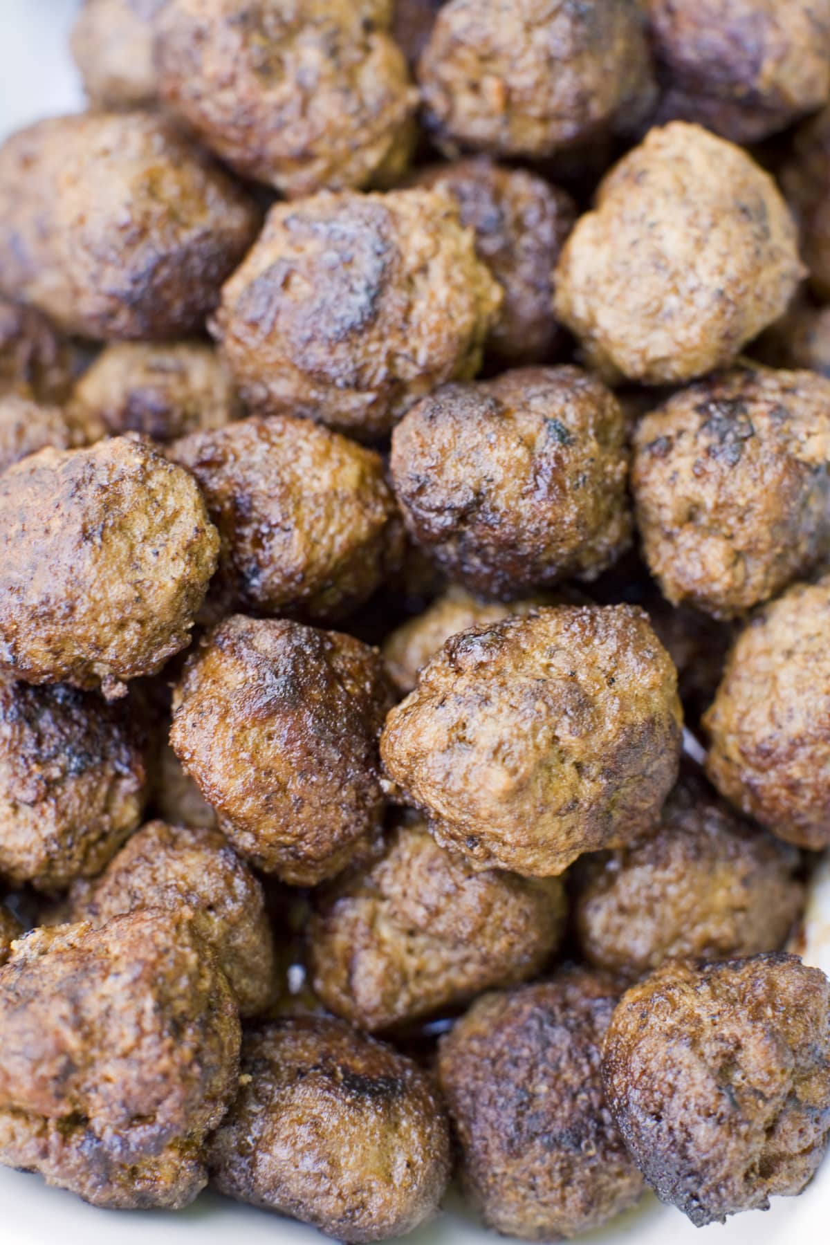 Close up of cooked meatballs
