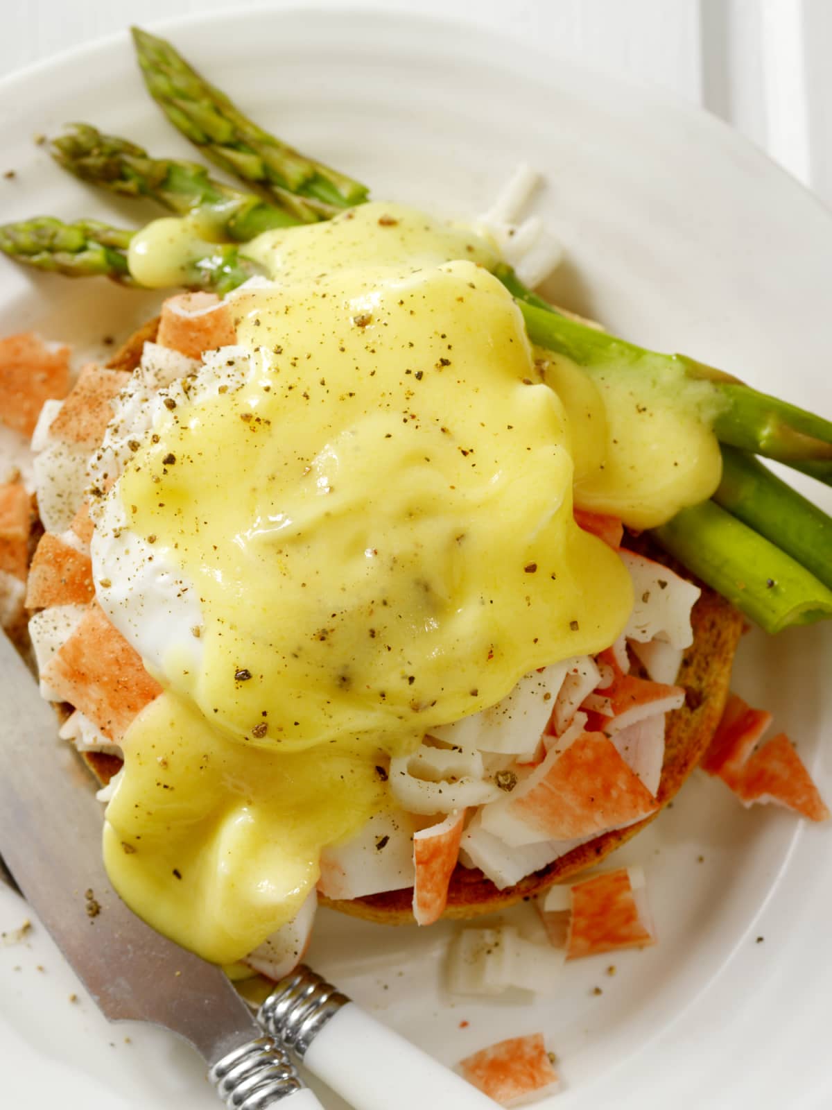 Lobster Eggs Benedict with Asparagus  -Photographed on Hasselblad H3D2-39mb Camera