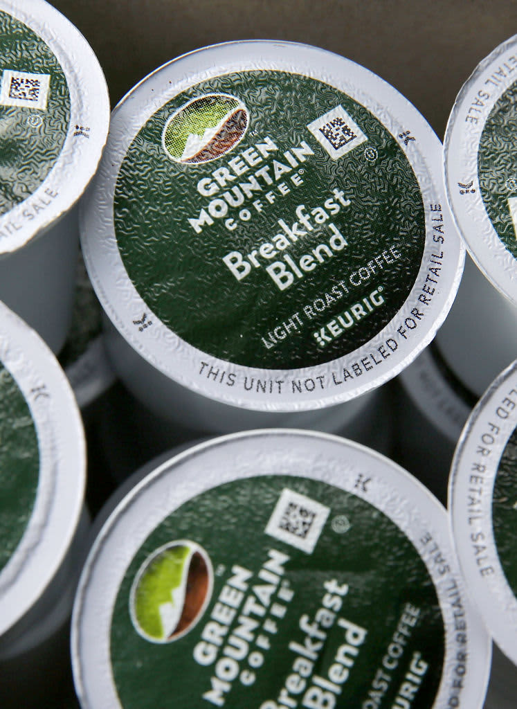 MIAMI, FL - JANUARY 29:  In this photo illustration, Keurig Green Mountain coffee is seen on the day it was announced it has struck a deal worth more than $21 billion with Dr Pepper Snapple Group Inc. on January 29, 2018 in Miami, Florida. The new company will be known as Keurig Dr Pepper.  (Photo by Joe Raedle/Getty Images)